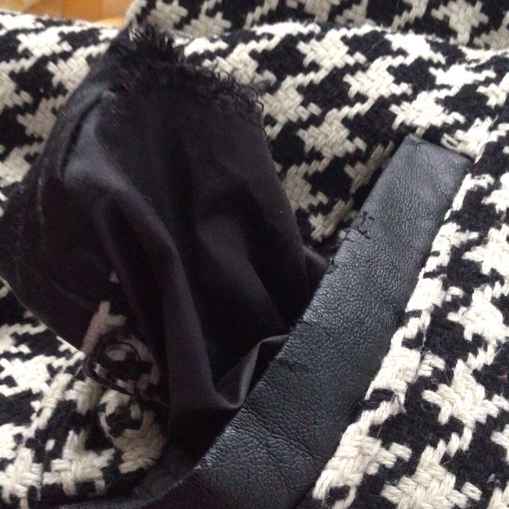 Vintage Apt. 9 Black White Houndstooth Lined Wool Blend Coat READ Size Large (64 - Picture 12 of 12